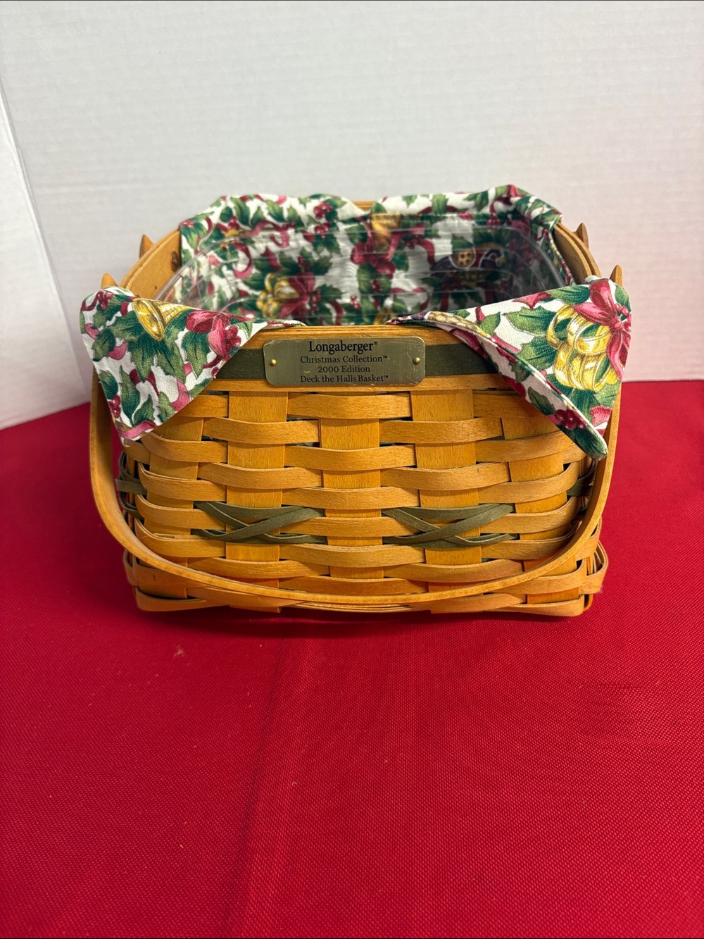 Longaberger 2000 Christmas Collection Deck The Halls Basket/liner/protect no lid - Picture 3 of 9